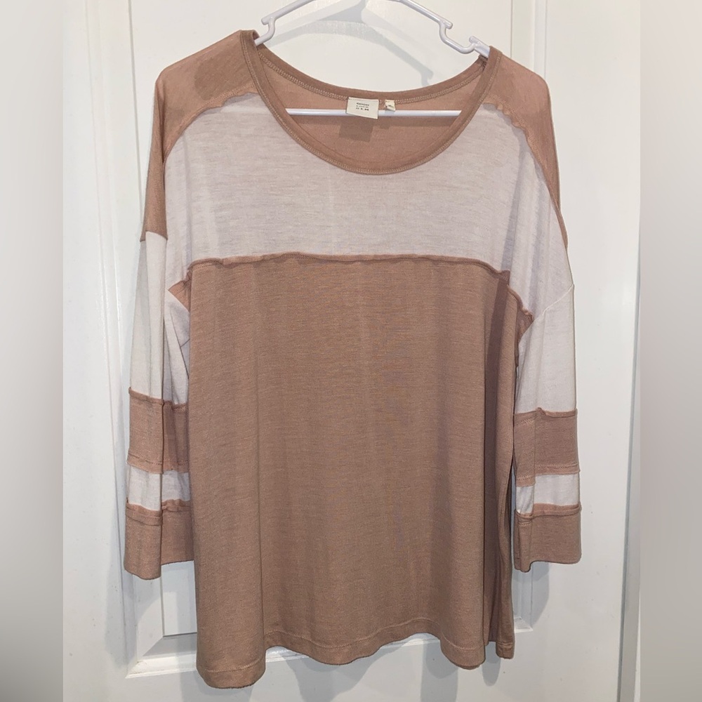 Good Luck Gem Tan and Cream Short Sleeve Tee